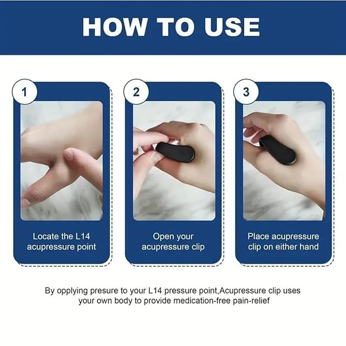 Pack of 2 Sugar Control Acupressure Clip for Diabetics Sugar Control LI4 Acupressure Point Clip Headache Relief Products Migraine &Tension Relief (Pack of 2)