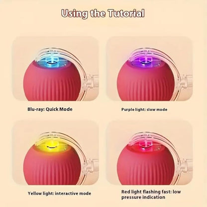 🐾 Smart Rolling Ball Cat Toy with Tail & Bird Sound (USB Rechargeable)